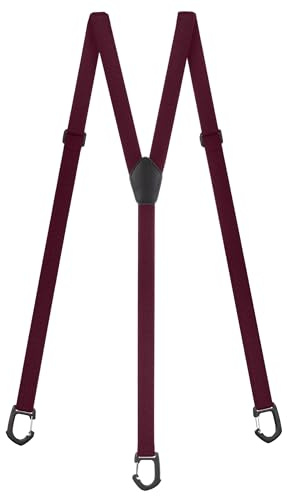 Olata Bretelle a Y, Sottili, Moschettoni in Plastica, 20 mm, Bordeaux