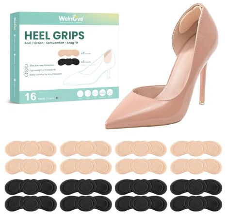Protection talon chaussure pour femmes - Welnove 8 paires de coussinets talons Bunny Ear pour la protection des pieds, contre les frottements et la douleur-Confortable, antidérapant, autocollant