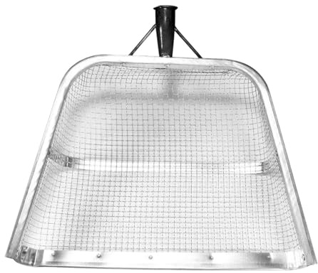 osiuujkw Tamiz de jardín, Pala para Tierra, Filtro agrícola, Herramienta para tamizar Tierra de bonsáis y nueces, Plata, 37x44cm Malla 0.6cm