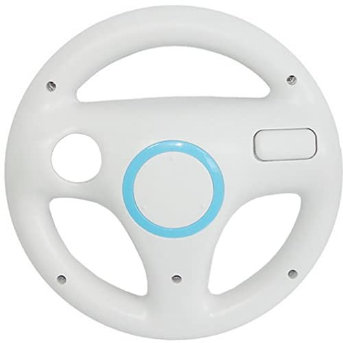 Smardy Lenkrad für Wii Fernbedienung, Weiss - Racing Wheel für Rennspiele Kompatibel mit Nintendo Wii U Controller für Mario Kart und Racing Games