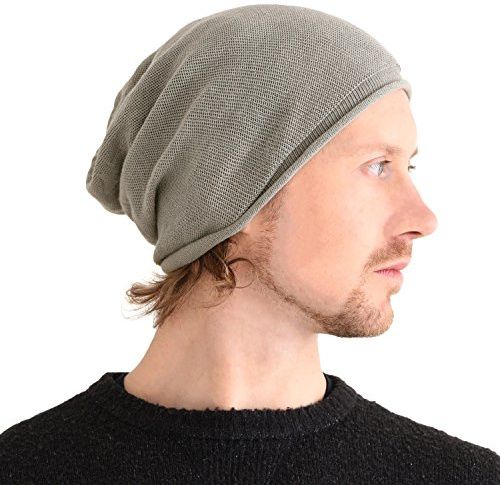 CHARM Bonnet en Soie 100% Naturel, Bonnet De Nuit Homme, Gris
