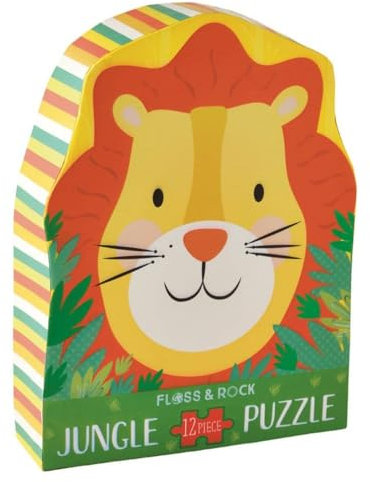 Floss & Rock 12-teiliges Puzzle mit geformter Box (Löwen).