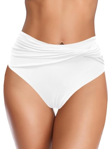 SHEKINI Fondo Bikini per Donna Triangolo Classico Ruched Bikini Nuoto Tronchi Culotte Slip Costumi da Bagno Pantaloncini da Spiaggia