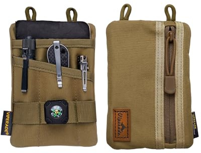 VIPERADE VE1 EDC Tool Bag Organizador Bolsa de Herramientas Everyday Carry Multitool Funda Protectora Bolsa para EDC Gears Linterna Pocket Knife Pen Notebook(Caqui)