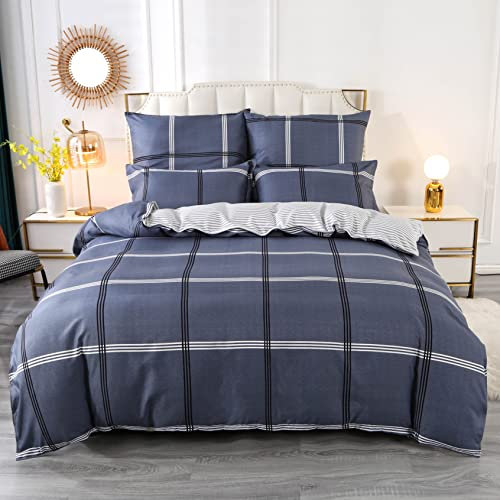 Homaxy Mikrofaser Bettwäsche 135x200cm 4teilig mit Reißverschluss Weiche 2 Bettbezüge 135 x 200 + 2 Kissenbezüge 80x80 cm (Style 10)