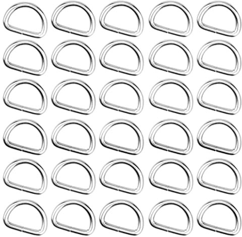 YapitHome 30 Stück D Ringe 20mm D Ring für Rucksack,Gepäck,Gürtelschnallen Taschen,Gürtel,Handtaschen Bastelzubehör Metall D-Ring Halbringe