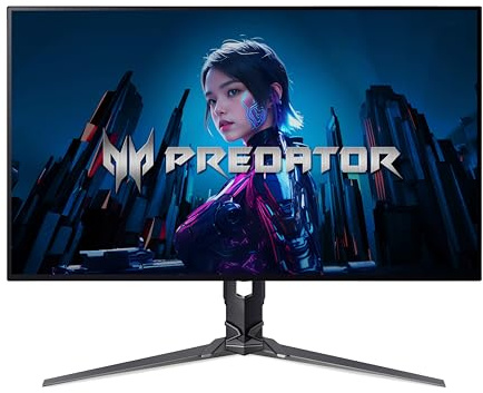 acer Predator X32 X3 Gaming Monitor 31.5 Inch (80 cm Screen) 4K (UHD), OLED, 240Hz, 0.01ms (PRT)/0.03ms (GTG), 2xDP 1.4, 2xHDMI 2.1, Type-C 90W, USB HUB, Height-Adjustable, FreeSync Premium Pro