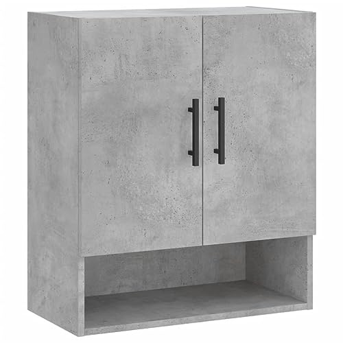 vidaXL Armoire Murale, Placard Suspendu avec Rangement, Meuble Flottant de Salon Salle de Séjour Intérieur, Moderne, Gris Béton Bois d'Ingénierie