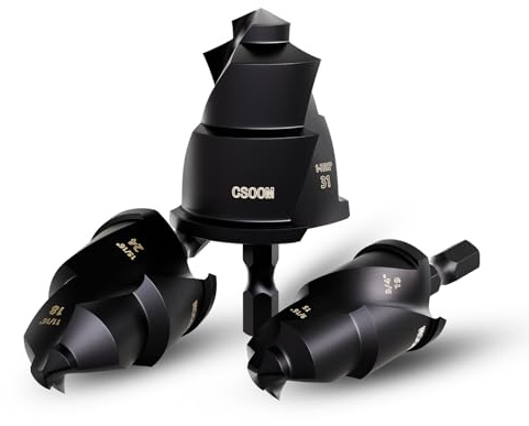 CSOOM 3PCS Alésoirs pour tuyaux en PVC à tige hexagonale (15-31 mm), alésoir pour raccords de tuyaux en plastique, protège-raccord PVC, raccord de tuyau en plastique, alésoir pour plomberie