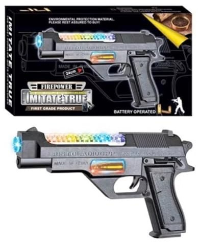 Mini Toy Gun/Pistol Toy for Boys with Music & Sound Effect, Safe for Kids Outdoor Party, 3+ Years Kids Toy Gun with Light and Sound 3 AA Batteries Required (Not Included)