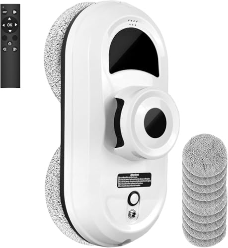 Robot Window Cleaner, 5600Pa Intelligent Automatic Window Cleaning Robot with Water Spray, Smart Navigation, Edge Detection, 3 Cleaning Modes, Smart Electric Glass Cleaner for Glass,Windows,Tiles