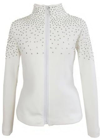 LIUHUO Ice Skating Jacket Girls Women Stretch Fleece Skate Coat Training Wear Figure Skating Tops