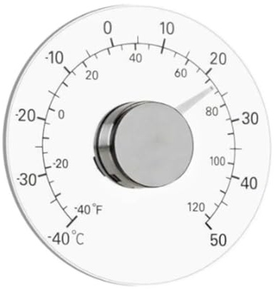 Rastapulz 1 termometro per finestra per interni ed esterni, termometro meteo, misurazioni accurate, acrilico + acciaio per l'ufficio di casa