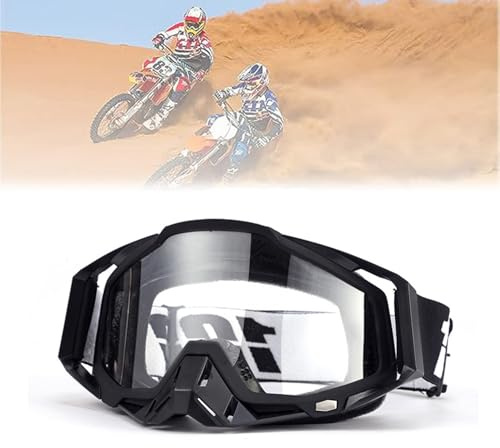 Jilskl Motorcykelglasögon dammtät, MTB-mask, motocrossmask, svart