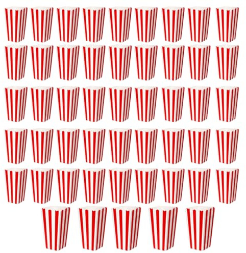 50 sacchetti per popcorn, piccoli contenitori per caramelle, scatole di carta, popcorn, secchi di cartone, scatole per snack per cinema, decorazioni per feste, caramelle