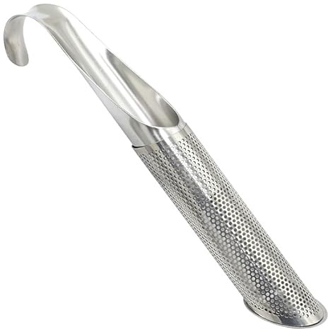 Infusor de té colgante tubo acero inoxidable 304 colador con mango embudo fácil uso para preparar y filtrar residuos