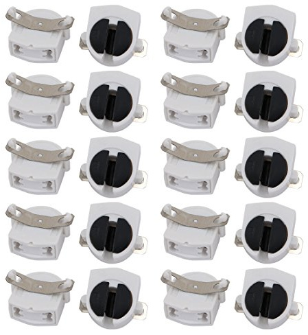 uxcell 20Pcs T5 Fluorescent Light Holder G5 Base Single Head Tombstone Lamp Socket AC 500V 2A for LED Fluorescent Tube