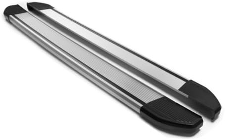 OMAC Alu Seitenschweller Trittbretter kompatibel mit Nissan Qashqai J11 2014-2021 Silber 2tlg