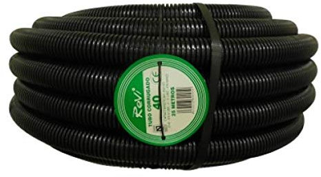 Suinga Tuyau Corrugué 40mm 25 mètres | Certificat AENOR utilisé pour la conduite de câbles électriques | Tuyau corrugué extérieur 40 mm | Conduit pour câbles électriques