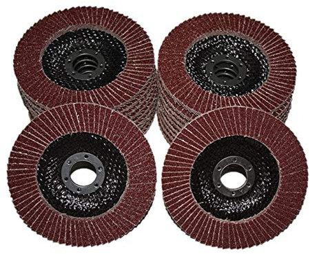 20 Stück Schruppscheiben/Standard Fächerscheiben/Schleifmopteller/Fächerschleifscheibe – Ø 125 mm x 22,23 mm – Korn 40 – braun, Hersteller HKB, Artikel-Nr. 670008