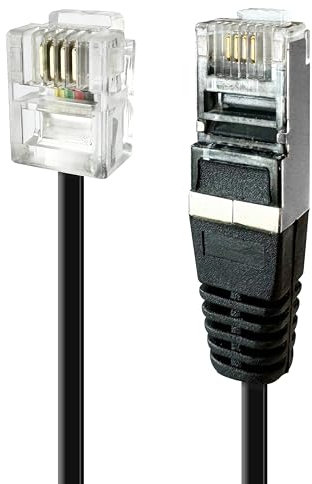 APM 570843 - Cavo Adsl Rj11/Rj45 connettori maschio/maschio, 2 m di lunghezza, cavo morbido e flessibile per il collegamento a un alloggiamento o modem ADSL