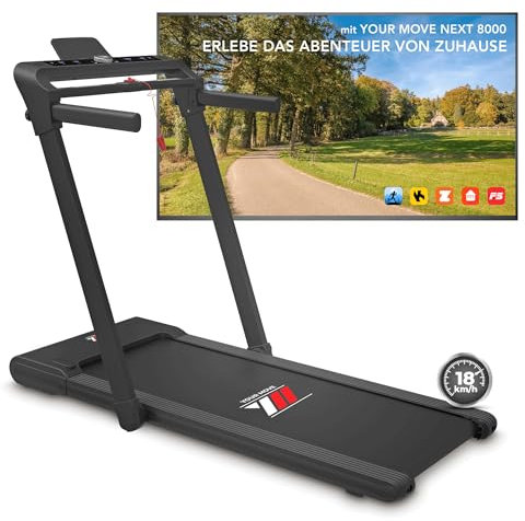YM Tapis Roulant Elettrico 18 km/h Superfice Corsa XXL, Marchio Italiano, INCLINAZIONE Automatica, Pieghevole, 2 Sistemi di Controllo (TASTI o GESTUALE), APP Interattive Bluetooth, NEXT 8000 Your Move