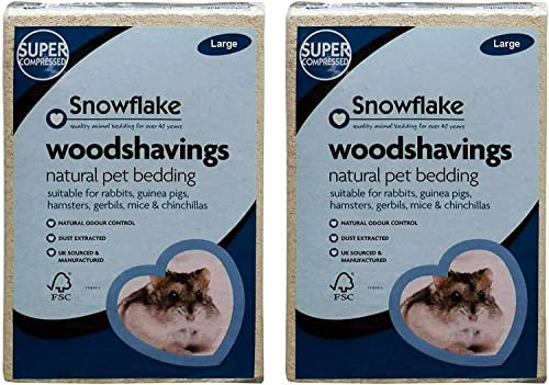 DEALS ON DEAL Large Wood Shavings Super Absorbent| Snowflake Wood shavings Pet Bedding | Woodshavings Animal Bedding for Rabbit rats Hamster Guinea Pig Mouse gerbil mice & chinchillas 2.8KG x2