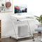 soges Schreibtisch Kleiner Computertisch Laptoptisch PC Tisch Z-Form mit Rollen und 2 Bremsen, Tastaturablage und CPU Ständer, 60 cm x 48 cm x 73 cm