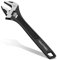 HAUTMEC Adjustable Spanner Wrench 250mm(10in) Adjustable Wrench Wide Jaw Black Oxide Wrenches Drop-Forged CR-V Steel Metric & SAE Scales Perfectfor Home Garage Workshop and DIY HT0374
