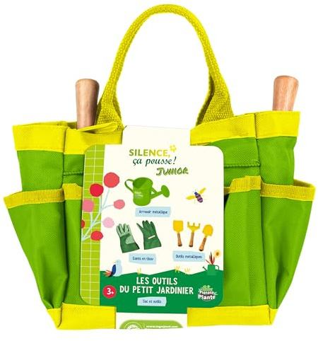 PLANETE PLANTE - Set da Giardinaggio 6 Pezzi - Silence Ça Pousse - 170629SP - Metallo - Giardino - Natura - Pianta - Fiori - Pala - Rastrello - Annaffiatoio - A Partire dai 3 Anni