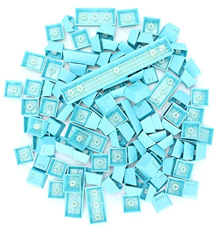 EIMSOAH Capuchons de Touches PBT au Design Ergonomique, 108 Touches Colorées de Haute qualité pour Clavier Mécanique, Couleurs Riches pour Différents Groupes (Bleu)