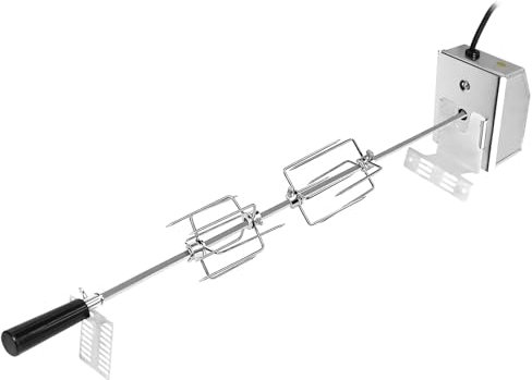 FIVMEN Pincho para Barbacoa de Acero Inoxidable, 117 cm, Con Motor y 4 Agujas para Carne, Juego Eléctrico para Barbacoa de Gas, Accesorios, 220 V-240 V