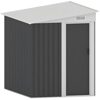 Vente-unique - Abri de Jardin métal adossé en Acier galvanisé Anthracite 3,15 m² - Daxton