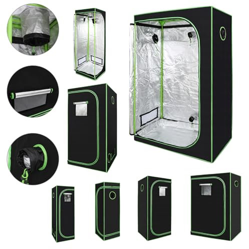 Jopassy Tente de culture 40 x 40 x 120 cm – Boîte de culture d'intérieur robuste en polyester 600D, opaque, imperméable avec fenêtre transparente en PVC – Parfait pour la croissance des plantes –