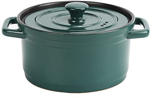 ZGYOZMNG Faitout en Fonte émaillée, cocotte en Fonte émaillée avec Couvercle, Batterie de Cuisine Robuste en Fonte avec Couvercle, cocotte émaillée antiadhésive allant au Four, Vert 4L