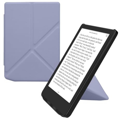 kwmobile Skyddsfodral för Pocketbook Verse/Verse Lite/Verse Pro/Color/Vivlio Light/Light HD – Konstläderfodral – eReader fodral med auto sleep-funktion – Ställbart fodral – Lavendel