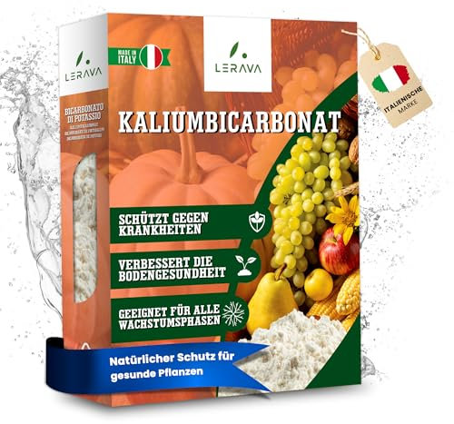 LERAVA Bicarbonato di Potassio - 250g – Potente Potassio per Piante | Bicarbonato di Potassio per Agricoltura e Ortaggi | Corregge Terreni Acidi, Combatte Patogeni Fungini, Alta Solubilità in Acqua