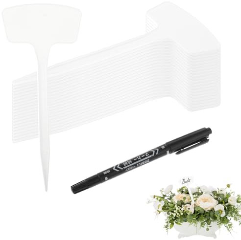 Lot de 20 grandes étiquettes pour plantes - 8 x 20 cm - Étiquettes T résistantes aux intempéries - En plastique - Pour jardins, vergers