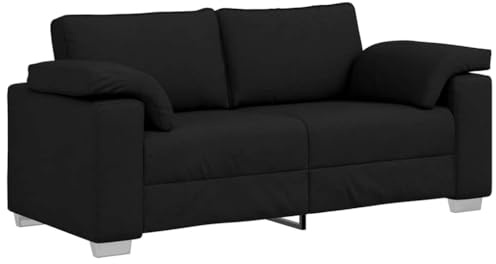 vidaXL Tvåsitssoffa Svart 180 cm tyg