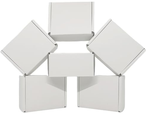 Small Shipping Corrugated Boxes 4x3x2 Inches 100 Pack Foldable Small Business Card Gift Box For Mailers and Craft