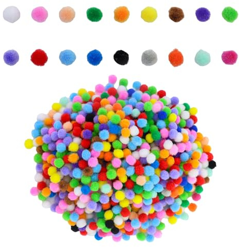Pequeños pompones de ocio creativos 1000 piezas, 10 mm de diámetro, mini bolas de fieltro bolas esponjosas de varios colores, artesanía DIY, creación y decoración, proyectos y d