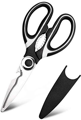 Prettiee Couteaux de Cuisine, Ciseaux à volaille Multifonctions en Acier Inoxydable avec poignées Confortables pour Poulet, légumes, Poisson, Viande et Herbes (1)