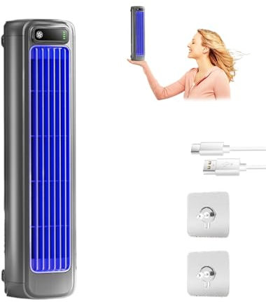 Cooling Ace Portable Air Cooler, Portable Air Conditioner, Quiet Cooling Fan, USB Charging Tower Fan, 3 Speeds, for Bedroom, Office, Kitchen (Gray)