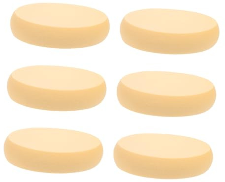 BAZEITFLOW 6 st ovala makeupsvampar våta torra kosmetiska latexpulver puff för naturlig blandning lämplig för pulverkosmetika