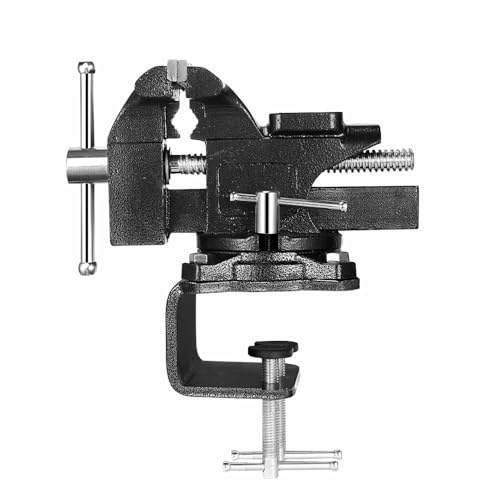 Étau de serrage universel en acier au carbone rotatif à 270° à double usage pour tuyaux d'établi et pièces rondes