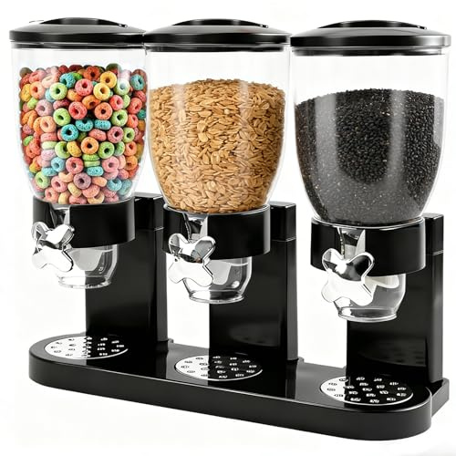 Bcuuozeeing Cereal Dispenser - Dispensador de cereales (2 L, 3 unidades, ideal para cereales, alimentos secos, dulces, arroz, cereales, granos de café)
