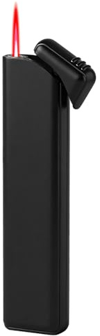 Windproof Jet Lighter, Butane Refillable, Red Flame (Sold Without Gas)