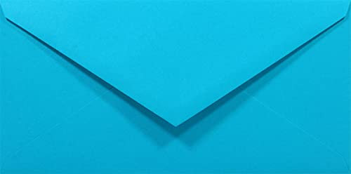 Netuno 50 Briefumschläge Blau DIN lang 110x220 mm 80g Rainbow bunte Umschläge lang ohne Fenster für Hochzeit Geburtstag Taufe Weihnachten Einladungskarten Einladungsumschläge Blau Briefhüllen Papier