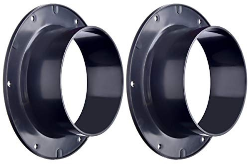 Abuff 4 inch Duct Connector, 2 Pack Plastic Straight Pipe Flanges, Ventilation Ducting Connector for Heating Cooling Ventilation System