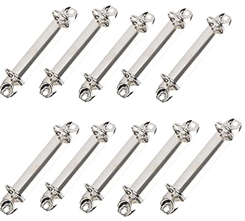 10 Packs 2-Hole Ring Binder Mechanism Replacement Kit, 2 O Rings Metal Clip Ring Binder Mechanism Loose Leaf Binding Rings for Organizers Binder Planners (for A5 B5 A4 Size, Silver Color, 25mm)